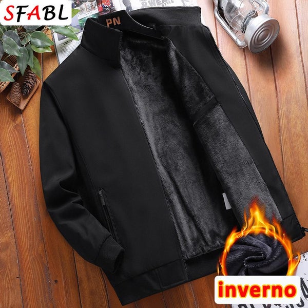 Warm Fleece Autumn Winter Jackets for Men Business Office Dress Coat Carousel 2