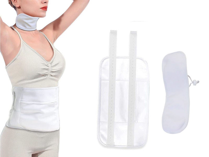 Castor Oil Wrap Belt and Neck Pack Set for Inflammation Toxin Remover White Carousel 1
