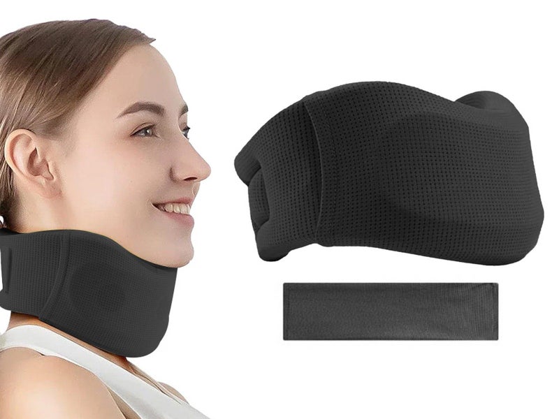 Neck Brace Household Neck Protection Artifact Fixed Cervical Spine - Black - L Carousel 1