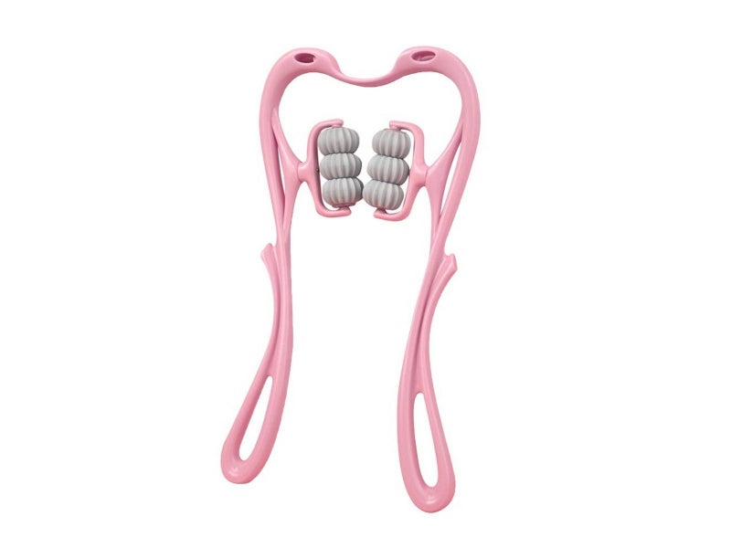 6-Roller Hand Neck Shoulder Massager Handheld Massager Pink Carousel 2