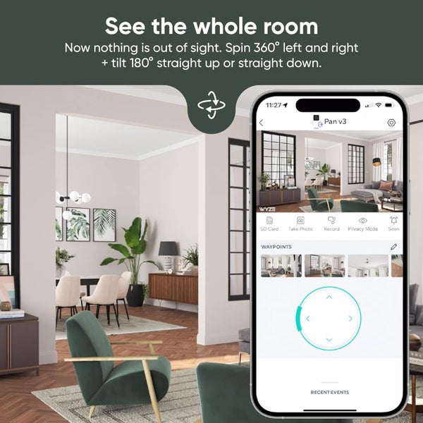 WYZE Cam Pan v3 PTZ Indoor / Outdoor Camera - Black Carousel 2