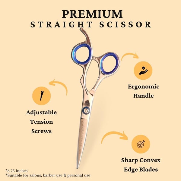 Professional Straight Hairdressing Scissors, 6.75 Inches Carousel 3