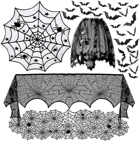 Halloween Decoration Decoration Set round Halloween Decoration Lace Table Cloth Carousel 1