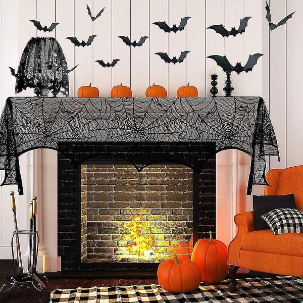 Halloween Decoration Decoration Set round Halloween Decoration Lace Table Cloth Carousel 2