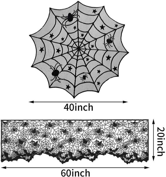 Halloween Decoration Decoration Set round Halloween Decoration Lace Table Cloth Carousel 5