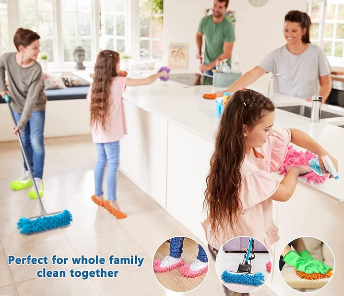 Mop Slippers Shoes Cover Dust Duster Slippers Cleaning Floor House Washable Carousel 5