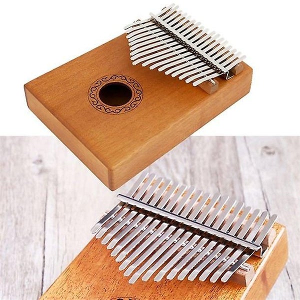 Portable Solid Wood Thumb Piano 17 Keys Finger Piano With Tune Hammer Musical I Carousel 2