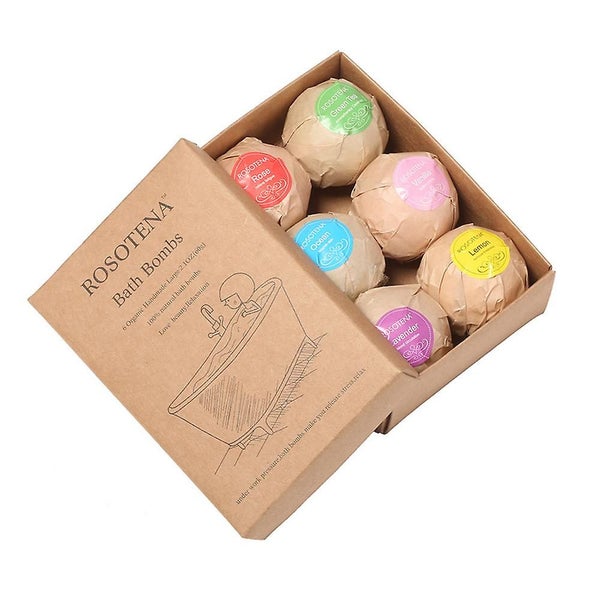 6-piece Bath Bombs Gift Set Handmade Organic And Natural Aromatherapy Shower St Carousel 2