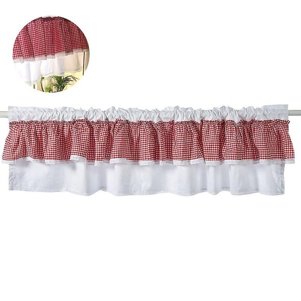 Valance Curtains Long Cafe Curtain Buffalo Plaid Gingham Check Short Tier Curta Carousel 2