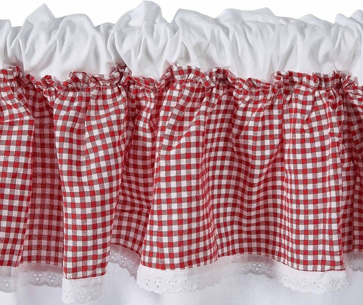 Valance Curtains Long Cafe Curtain Buffalo Plaid Gingham Check Short Tier Curta Carousel 5