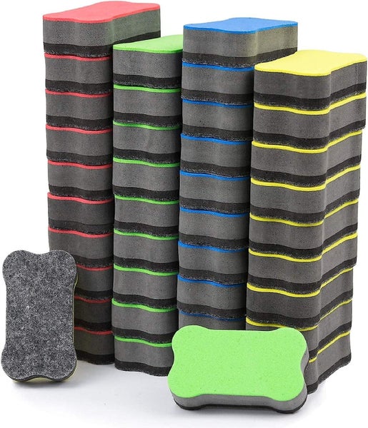 Magnetic Whiteboard Dry Erasers 40 Pack - Classroom Teacher Supplies Carousel 1