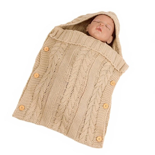 Newborn Baby Wrap Swaddle Blanket Knit Sleeping Bag Receiving Blankets Stroller Carousel 2
