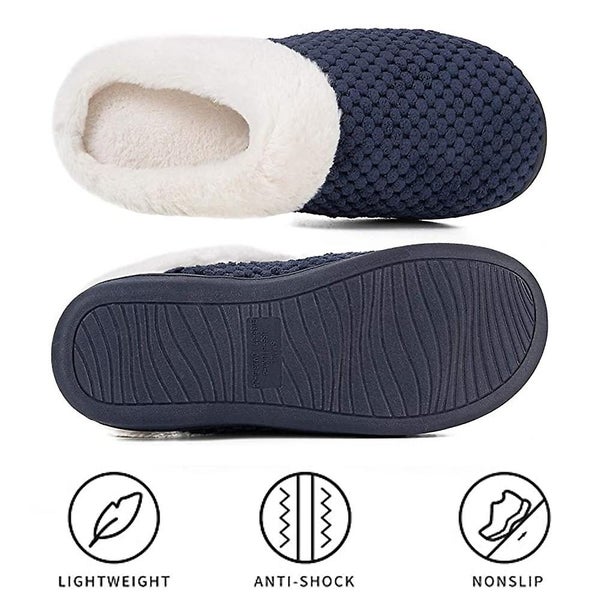 Women's Soft Memory Foam House Slippers Comfort Warm Slip On House Shoes Fuzzy Carousel 2