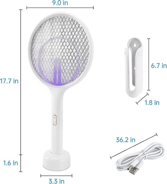 Electric Fly Swatter Racket - Usb Rechargeable Mosquito Zapper Killer Carousel 5
