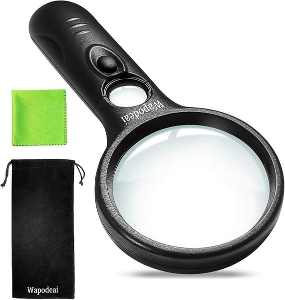 Wapodeai Magnifying Glass With Light 3x 45x High Magnification Led Handheld Lig Carousel 1