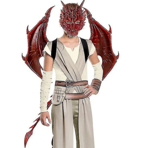 Children Dragon Bat Wings Costume Set Dinosaur Tail Mask Set Cosplay Costume Carousel 2