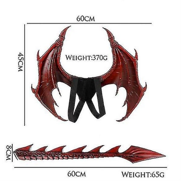 Children Dragon Bat Wings Costume Set Dinosaur Tail Mask Set Cosplay Costume Carousel 5