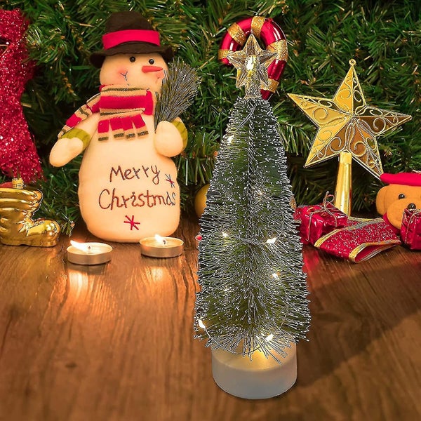 Set Of 3 Lighted Tabletop Christmas Trees Mini Faux Christmas Trees With Led St Carousel 2