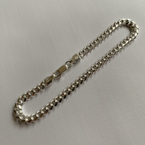 Sterling Silver 925 Cuban Link Chain Bracelet. NEW! FREE SHIPPING! Carousel 1