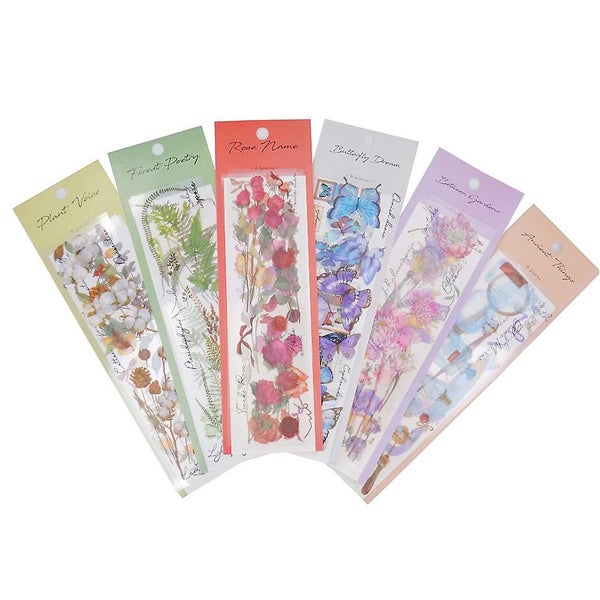 Pet Transparent Vintage Decals - Beautiful Butterfly Flower Designs For Scrapbo Carousel 1