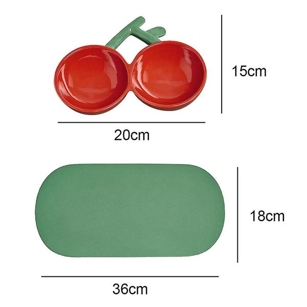 Cherry Bowl Cat Bowl Ceramic Double Bowl - Protect Cervical Vertebra - Anti-ove Carousel 2