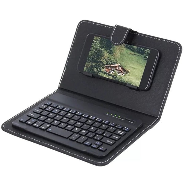 Mini Portable Leather Wireless Bluetooth Keyboard for iPhone Android Smartphone Carousel 7