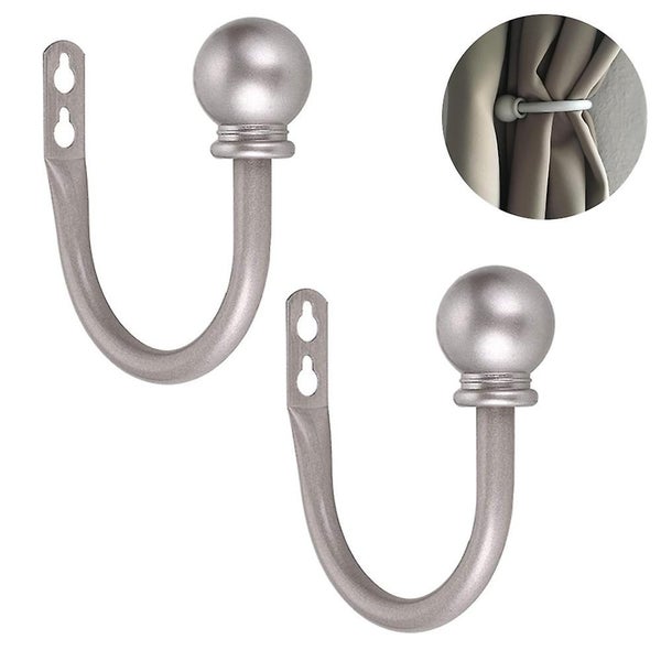 Metal Curtain Holdbacks Wall Mounted Drapery Tiebacks With Screws Decorative Wi Carousel 2