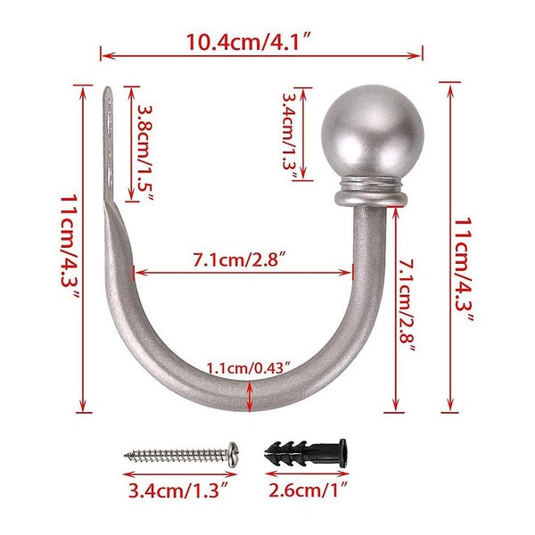 Metal Curtain Holdbacks Wall Mounted Drapery Tiebacks With Screws Decorative Wi Carousel 5