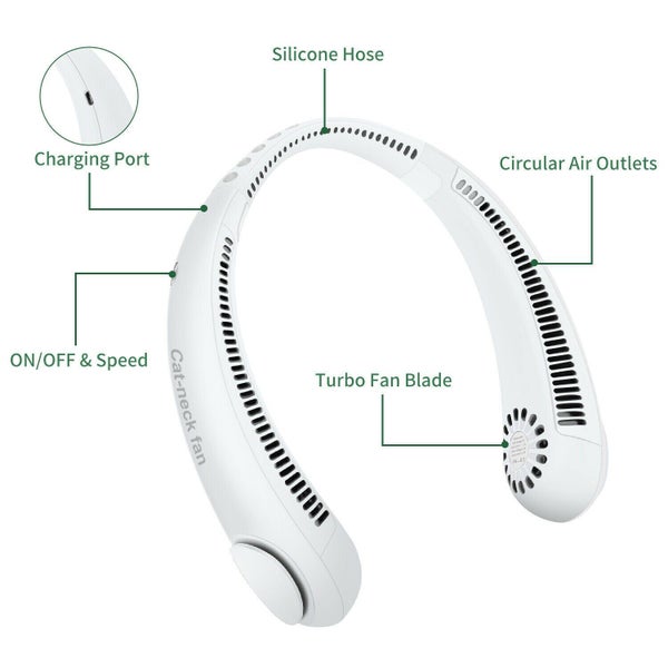 USB Portable Hanging Neck Fan Cooling Air Cooler Little Electric Air Conditioner Carousel 13