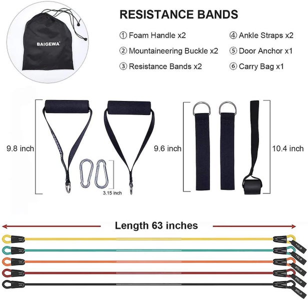 13 Pack Resistance Bands Set Home Workouts physical Therapy gym Training yoga Carousel 1