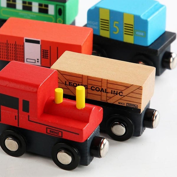 Wooden Toy Car Sets For Kids Toddler Boys And Girls Compatible To Wooden Tracks Carousel 2