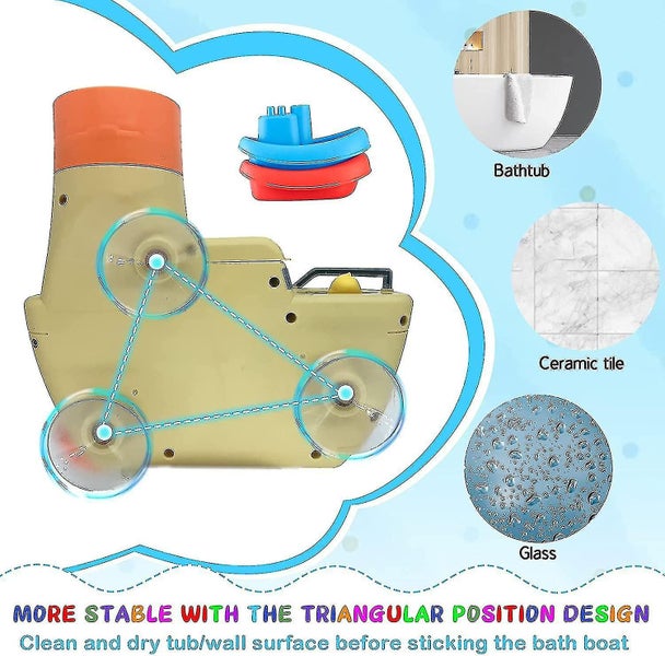 Bath Toys For Toddlers Ba Suct Boat With Er L Box Floating 2 Stac Bathtub Tub P Carousel 5