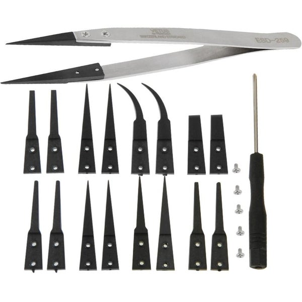 9 In 1 Replaceable Anti Static Tweezers And Cross Screwdriver Set Carousel 1