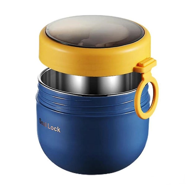 Breakfast Cup Hot Food Flask Soup Storage Jar Stainless Steel Lunch Bowl 600ml