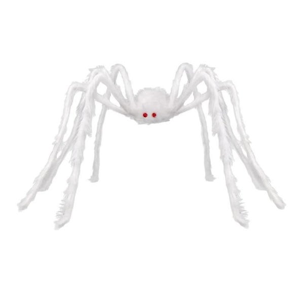 Halloween Decoration 59inch Giant Halloween Hairy Spider Realistic Scary White Carousel 1