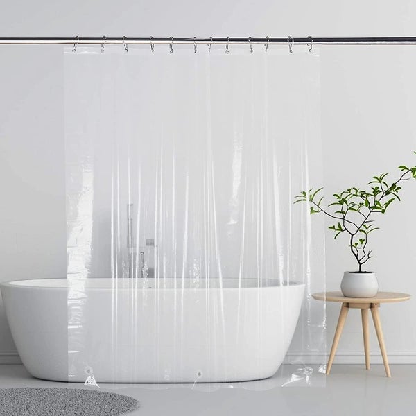 Heavy Duty Shower Curtain Liner 72 X 72 Inches Clear Shower Curtain Liner With Carousel 1
