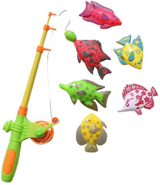 Fishing Toys 7 Pcs Baby Toy Magnetic Fishing Rod Models Catching Game Kids Bath Carousel 2