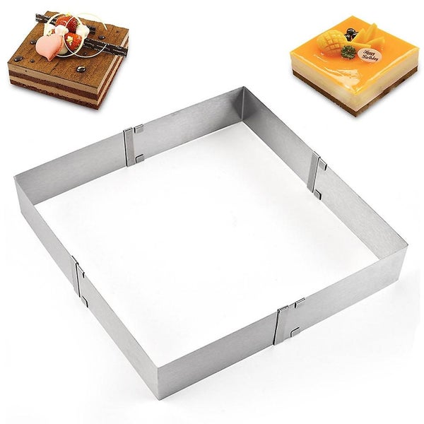 Adjustable Stainless Steel Square Biscuit Cutter Cake Baking Mold - Square Cake Carousel 1