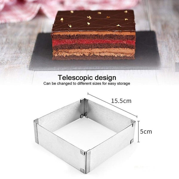 Adjustable Stainless Steel Square Biscuit Cutter Cake Baking Mold - Square Cake Carousel 2