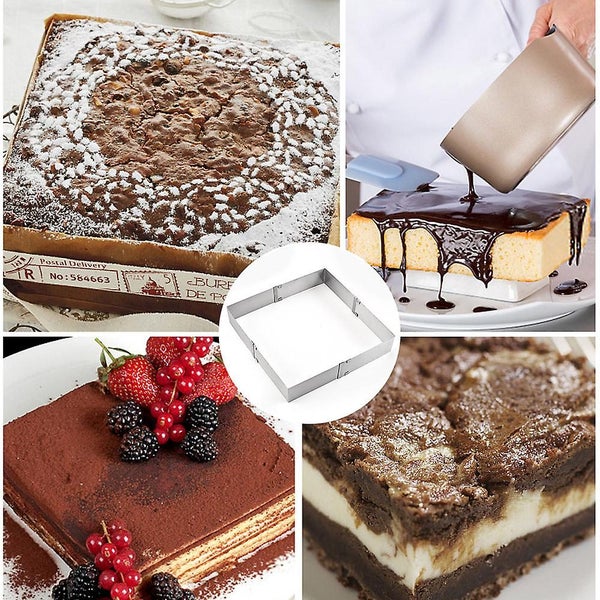Adjustable Stainless Steel Square Biscuit Cutter Cake Baking Mold - Square Cake Carousel 5