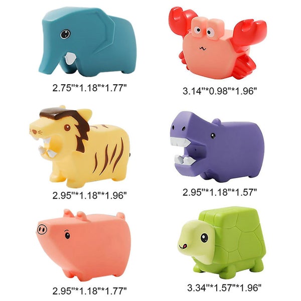 Bath Toys Animal Dinosuar Bath Toys 1set Baby Cute Children's Soft Glue Pinch M Carousel 2
