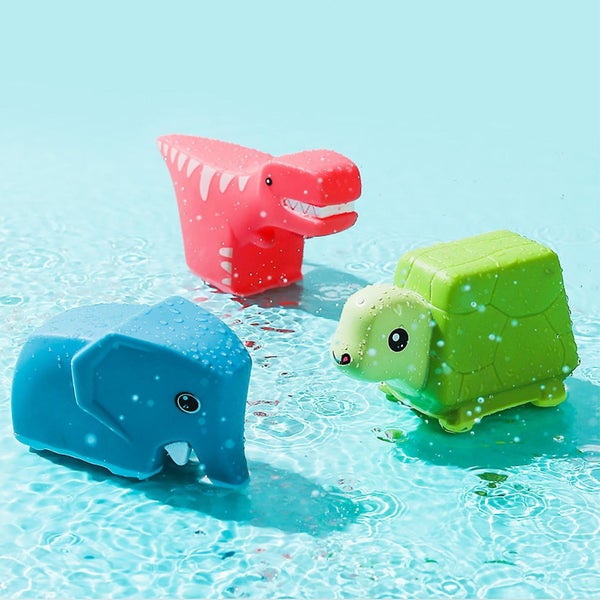 Bath Toys Animal Dinosuar Bath Toys 1set Baby Cute Children's Soft Glue Pinch M Carousel 4