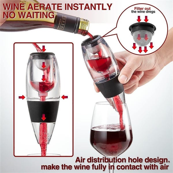 Wine Decanter With Sediment Filters - Quick Wine Aeration With Travel Bag Carousel 4