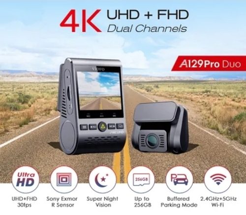 VIOFO DASHCAM 4K A129 PRO DUO FRONT + HD 1080P REAR DUAL WIFI GPS Carousel 2