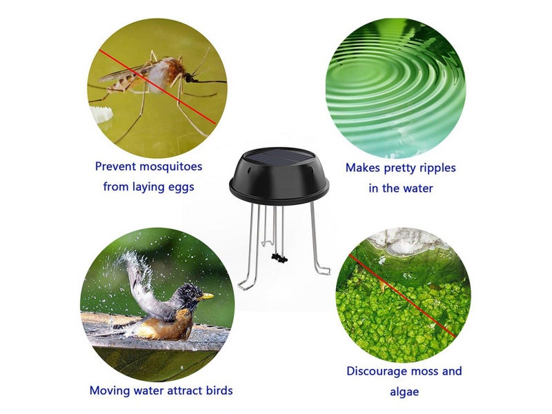 Solar Water Agitator Bird Bath Solar Water Wiggler Water Mixer Solar Powered Carousel 5