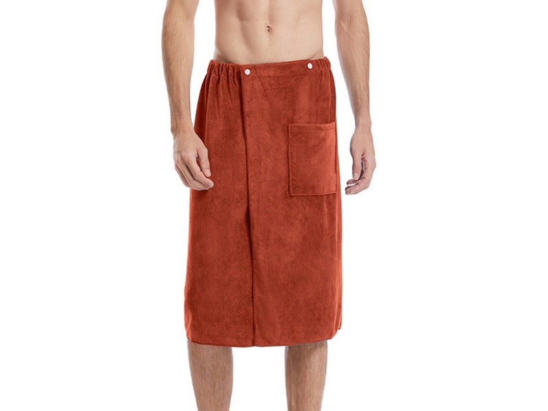 Men Soft Wearable Microfiber Bath Towel for Bathroom Pool Beach Spa Coffee Carousel 1
