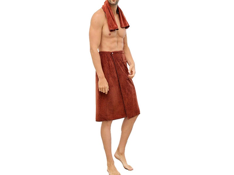 Men Soft Wearable Microfiber Bath Towel for Bathroom Pool Beach Spa Coffee Carousel 4