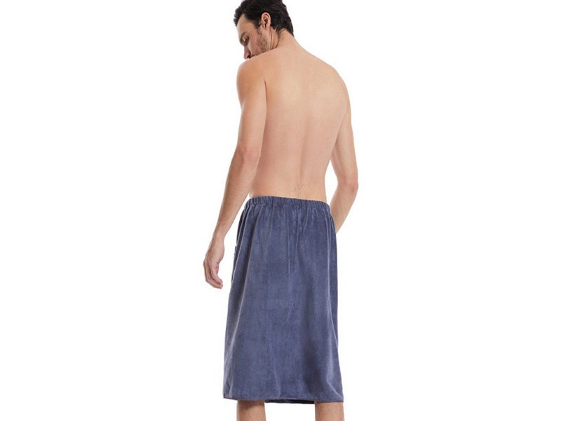 Men Soft Wearable Microfiber Bath Towel for Bathroom Pool Beach Spa Grey Carousel 4