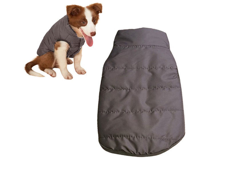 Dog Warm Coat Thickened Padded Windbreaker Vest Jacket Winter Coffee M Carousel 1
