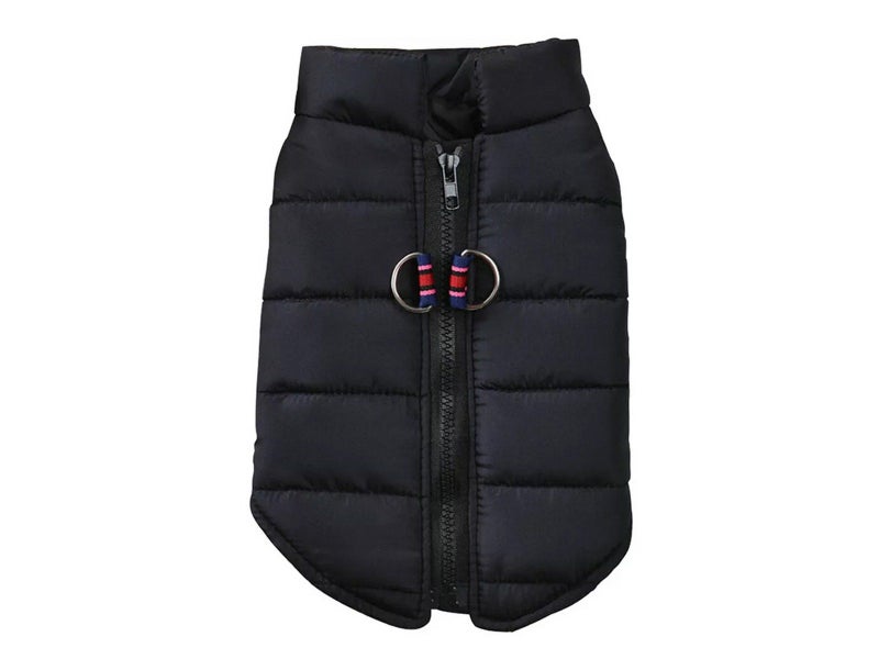 Dog Jacket Padded Pet Clothes with Zipper Warm Vest Coat Winter Black XL Carousel 2